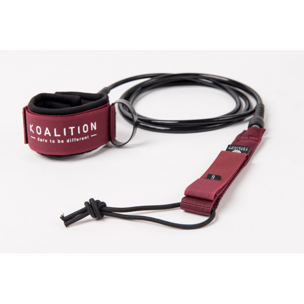 LEASH Big Wave 8' x 9mm - DARK RED BLACK LEASH Big Wave 8' x 9mm - DARK RED BLACK