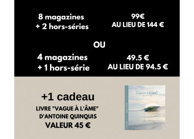 Abonnement Surf Session Magazine  Vagues à l'âme 4+1 ou 8 + 2